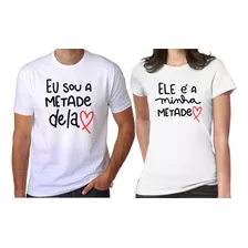 Camiseta De Casal Unidos Pela Metade Conjunto 2 Peças Top Aa