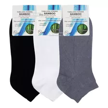 3 Pares Calcetín Tobillera Bambú Negro Hombre