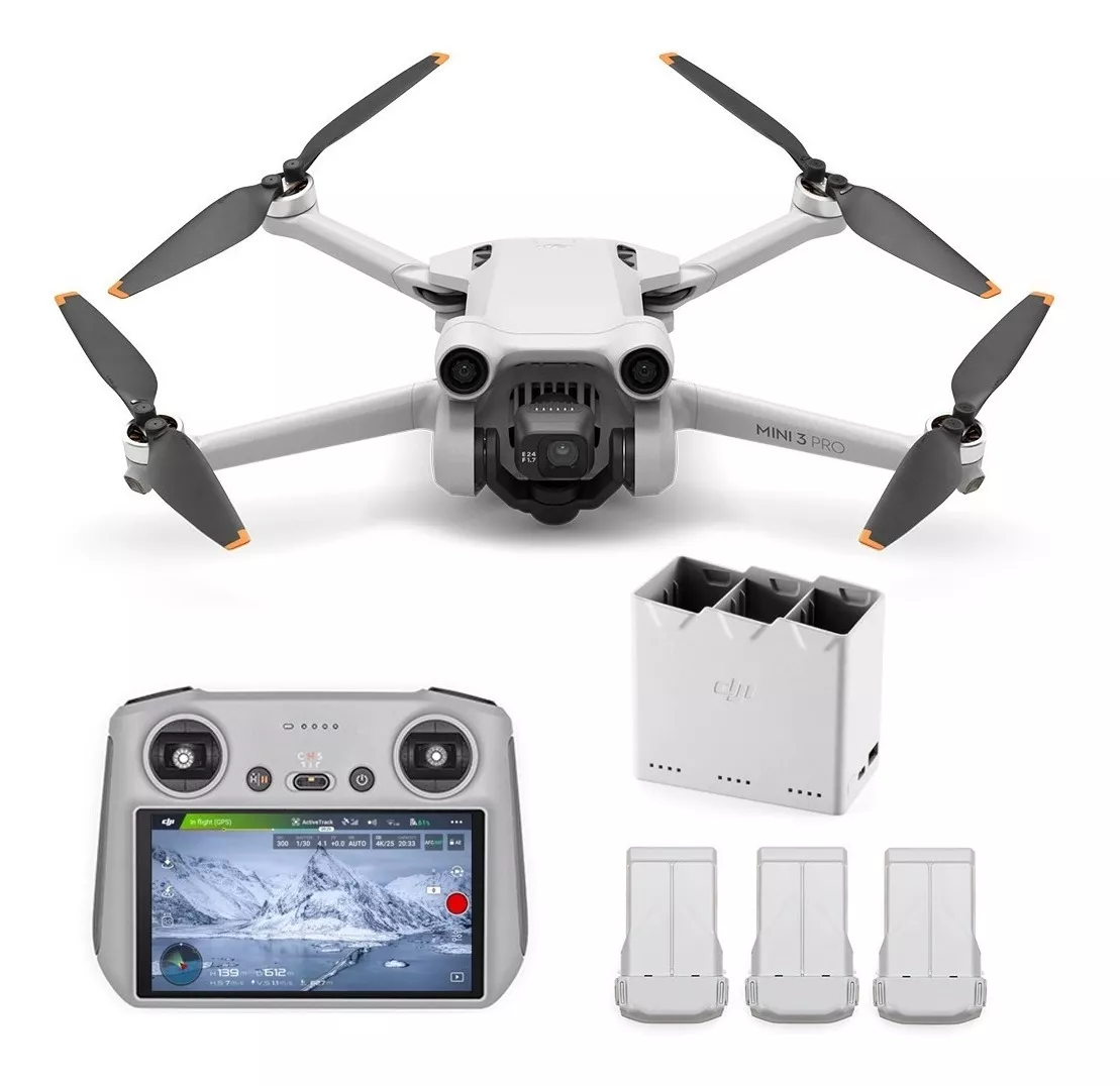 Mini Drone Dji Mini 3 Pro Rc Plus Fly More Combo Com Câmera 4k Branco 5.8ghz 3 Baterias