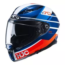 Capacete Hjc F70 Tino Azul Branco E Laranja 58