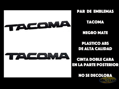 Par De Emblemas Negros Toyota Tacoma  Foto 2