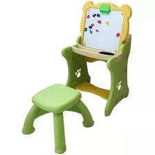 Mesa Lousa Mágica Pintura Infantil Plástico Cadeira Verde