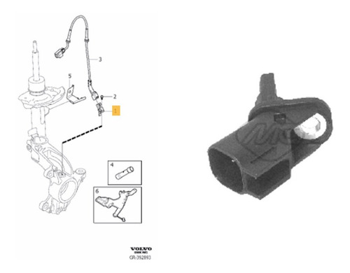 Sensor Abs Delantero Volvo C30 S40 S60 V40 Xc60 Xc70 Xc90 Foto 3