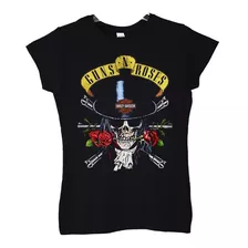 Polera Mujer Guns N Roses Skull Harley Davi Rock Abominatron