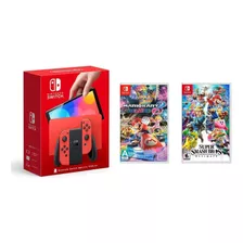 Nintendo Switch Oled 64gb+juegos Mario Kart Super Smashbros 