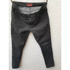 Pantalon Jean Negro Elastizado Seven Talle 44.