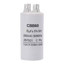 Capacitor 8mfd 250v Condensador Terminal Cbb60 8uf 250v Pgh