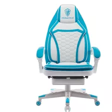 Silla Gamer Reclinable Reposapies Pielsint Color Azul Dowinx