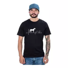 Camiseta Masculina Apaixonado Por Cavalo Manga Curta Preta