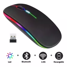 Mouse Inalámbrico Bluetooth Recargable Ergonómico Led
