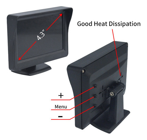 Cmara De Visin Trasera De Coche, 170 Grados, 4,3 Pulgadas, Foto 4