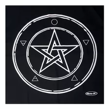 Toalha Wicca Pentagrama Toalha Tarô Com Brilho Pto/bco 70cm