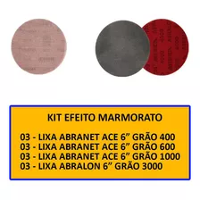 Kit Lixa Super Basic Efeito Marmore Abranet Abralon Mirka Quantidade De Cascalhos 0