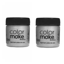 Kit Tinta Liquida Metálica 15ml Colormake C/ 2 (prata)