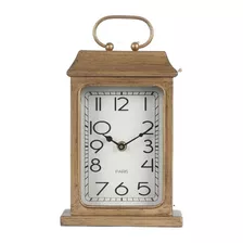 Reloj De Mesa Hierro 16x28x7.5cm Antiguo