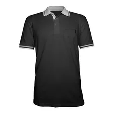 Camiseta Gola Polo Contrastante Algodão Bolso Plus Size Plp3