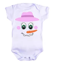 Body Branco Bebê Infantil Boneco De Neve