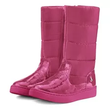 Bota Infantil Feminina Bibi Urban Boots Rosa Com Verniz Drop