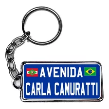 Chaveiro Com Seu Nome Na Placa De Rua Em Metal Resinado