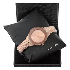 Relogio Lince Feminino Pequeno Rose Pulseira Elástica 