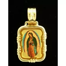 Medalla Oro Macizo De 14k Italy Virgen De Guadalupe 18