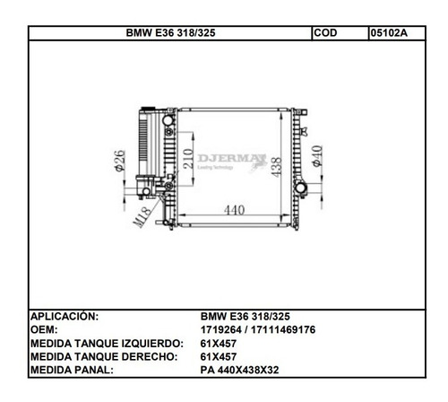 Radiador Bmw E36 318/325 Foto 2