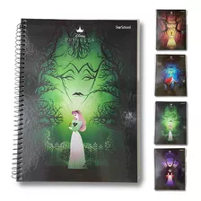 Caderno Espiral Grande Capa Dura 80fls 1mat Princesas Vilãs