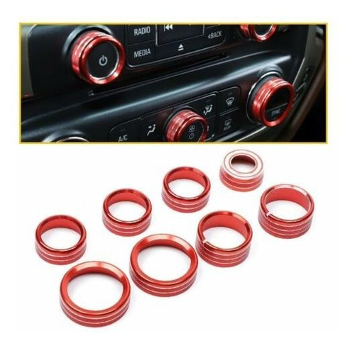 8 Pcs Ac Radio Switch Trim Ring Knob Cover For Chevrolet  Mb Foto 9