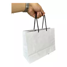 Bolsa Papel Kraft Blancas 27x10+20 Sin Impresión 20 Pz