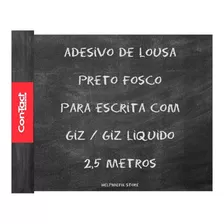 Papel Contact Lousa Adesiva Preto Fosco Opaco Giz 45cm 2,5m 