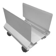 Porta Cpu Metalico Movil Tamaño Adaptable Gris Aluminio