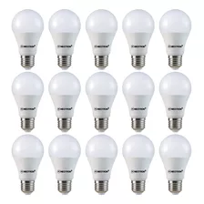 Kit 15 Lâmpadas Led 4,9w Bivolt E27 Luz Branca Fria 6500k