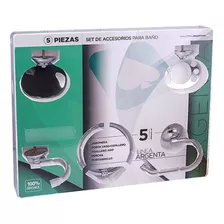 Set De Accesorios Para Baño Majos Argenta Cromo 5 Piezas