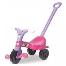 Motoca Triciclo Rosa Infantil Com Empurrador