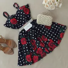 Vestido Macaquinho Boneca Rodado Curto Lafiore Store