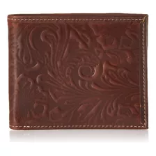 Lucky Brand Hombre Cuero Repujado Rfid Bifold, Marrón, Osfa