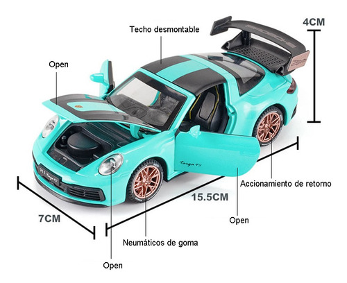 Porsche Targa 911 Miniatura Metal Autos Adornos Coleccin Foto 3