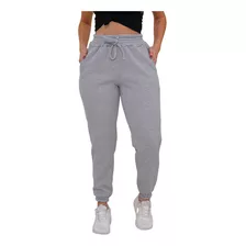 Calça Elegante Moda Feminina Moletom Cós Alto Bolsos Atacado