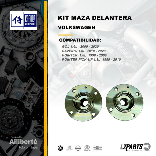 Kit 2 Mazas Delanteras Volkswagen Gol Saveiro 1.6l Sin Abs Foto 2