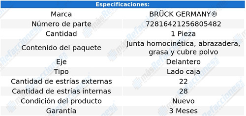 1 Junta Homocintica Lado Caja Chevy L4 1.6l 95 Al 12 Bruck Foto 2