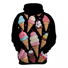 Moletom Casaco Blusa Estampa Sorvetes Sorvetinhos Verão 1