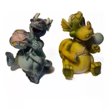 Miniaturas De Estatuas Dragões Divertidos (9cmx6cm)