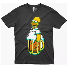 Poleras De Los Simpson 044(homero)de Calidad Y Algodón100%