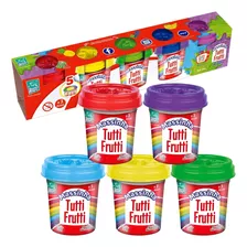 Massinha De Modelar Tutti Frutti Kit 5 Cores 50g Super Toys