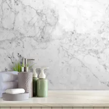 Adesivo De Parede Mármore Carrara Vinil Lavável Rolo 10m