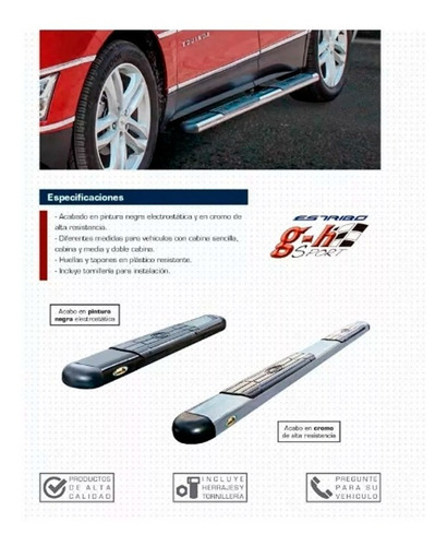 Estribos Gh Chevrolet Silverado Cabina Media 1999-2013 Cromo Foto 5