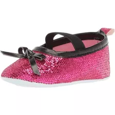 Luvable Friends Baby-girl's Mary Jane Crib Shoe, Rosa Brilla