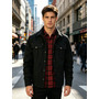 Jaqueta Camisa Casual Masculina Com Forro Xadrez Interno Preto L