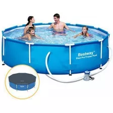 Piscina Estrutural 4.678 L Bomba Filtrante + Capa Bestway