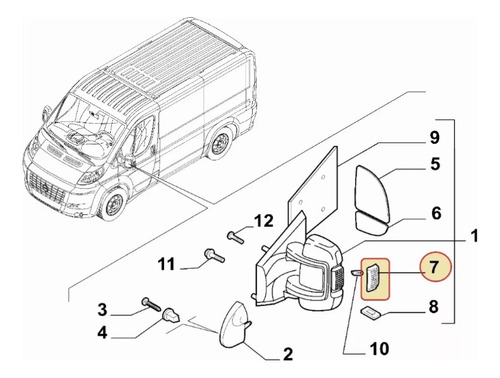Farol Sealizador Espejo Izquierdo Fiat Ducato 3.0 2008-2009 Foto 3